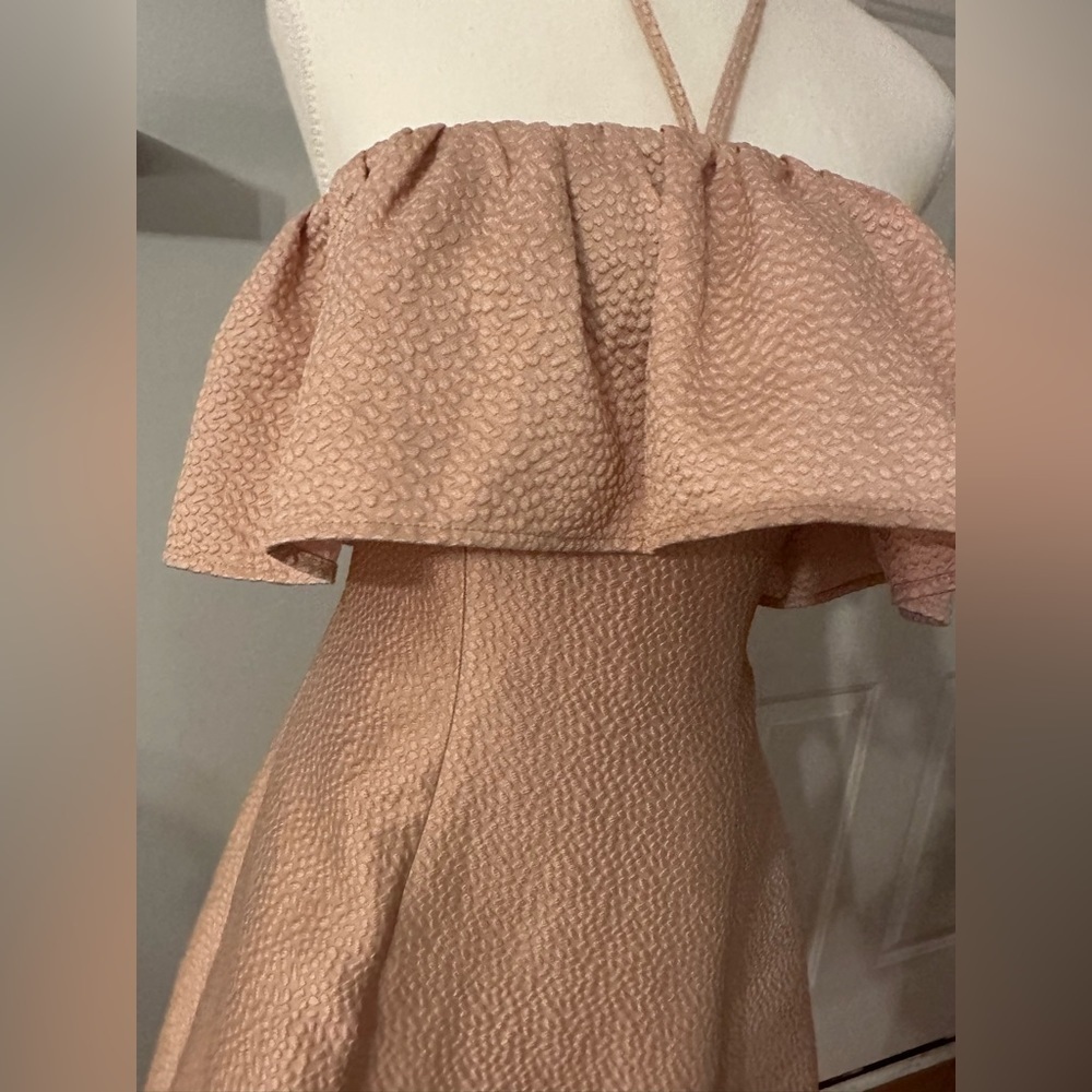 Nwot Keepsake The Label Peach Pebble Tie Neck Dress - Size Xs Sku:308 View 5